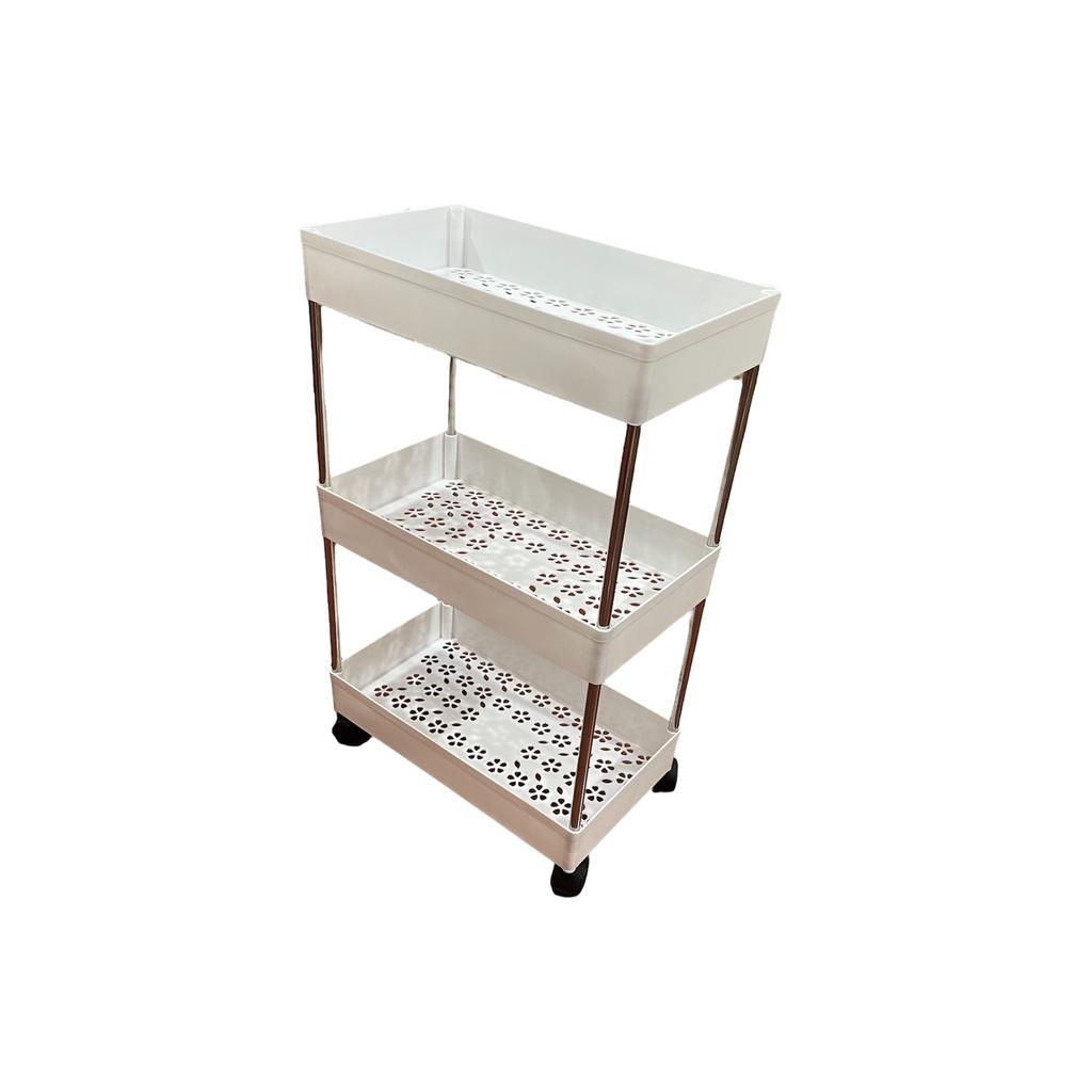Kệ Nhựa Để Đồ 3 Tầng Có Bánh Xe Tiện Lợi