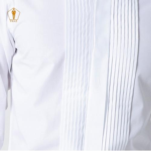 Áo Sơ Mi Nam TRAZ Xếp Ly Và Măng Séc Nam, Cufflink Chất Vải Cotton