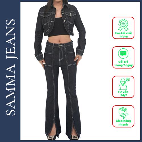Áo khoác Jean A9 siêu đẹp_ Quần bò nữ ống suông hách dáng fom chuẩn nhà máy SAMMA JEANS - Quần jeans