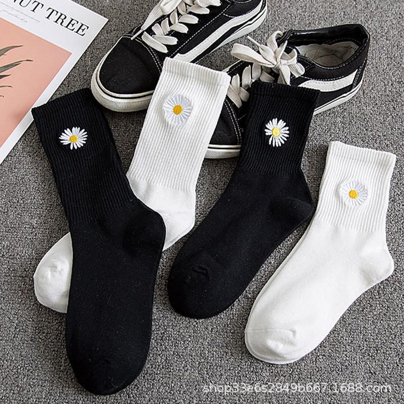 50K Tất cao cổ UNISEX cao cổ in hình HOA CÚC KOREA HOT TREND