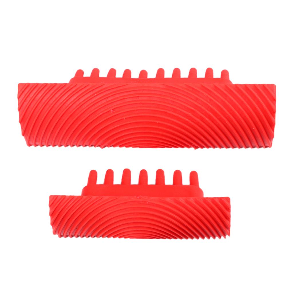 2pcs Rubber Wood Grain Wall Art Paint Pattern Roller Brush Decor DIY Tool