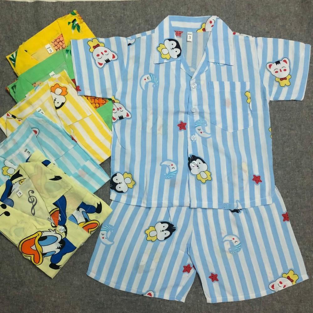 Bộ quần áo bé trai Pijama CỘC TAY chất vải tole, lanh 2 da loại 1 mềm, mịn, mát size 9-29 kg, hàng xưởng may Vi