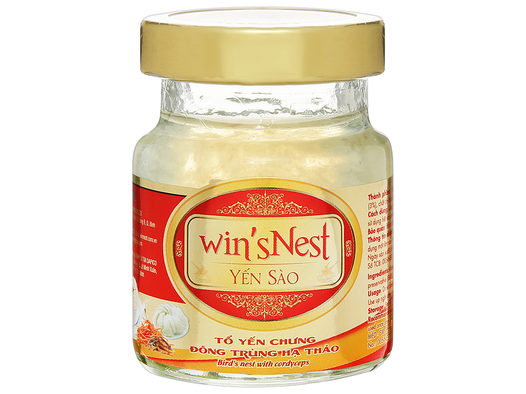 (2 hộp xuân) Yến Sào wins'Nest 25% tổ yến chưng đông trùng hạ thảo (6 Lọ x 70 ml / Hộp) kèm túi xách