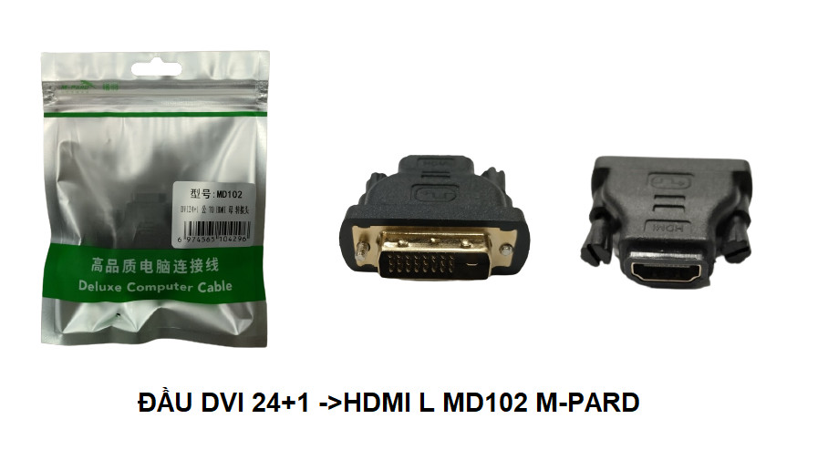 Đầu chuyển đổi DVI-D (24+1) cổng đực sang HDMI cổng cái M-Pard MD102 - Hàng nhập khẩu