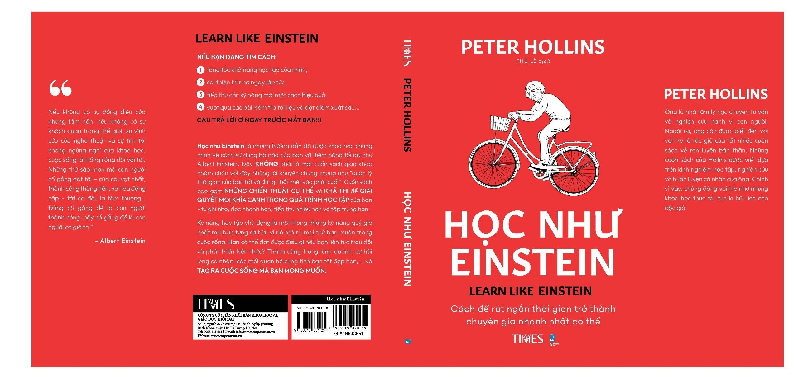 Sách - Học Như EINSTEIN- Cách để rút ngắn thời gian trở thành chuyên gia nhanh nhất có thể -Peter Hollins- TIMES