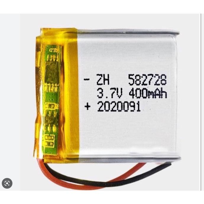 Pin Sạc Lithium Polymer 3.7V 400mah 582728 Cho tai nghe,loa Mp3 MP4 MP5 GPS PSP Bluetooth hàng mới