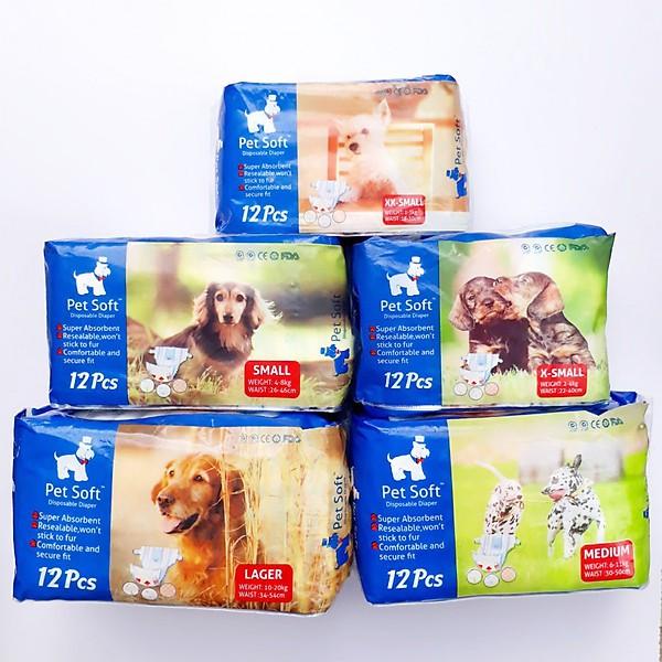 Bỉm Quần Cho Chó Pet Soft size XS từ: 22 - 40cm/ 2 - 4kg