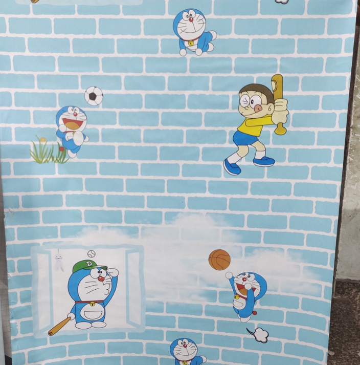 Combo 10 mét giấy dán tường, decal dán tường trang trí nhà cửa TƯỜNG GẠCH MON XANH khổ 45cm