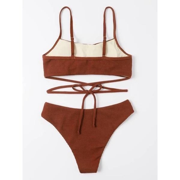 Đồ bơi nữ, bikini sexy 1 mảnh liền thân tôn dáng 2 dây buộc eo Ne