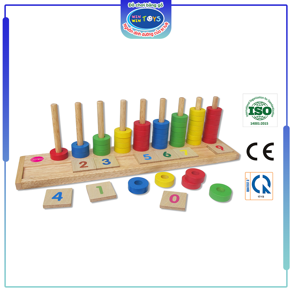 Đồ chơi gỗ Học đếm bậc thang | Winwintoys 63112 | Phân biệt màu sắc và tập đếm cơ bản | Đạt tiêu chuẩn CE và TCVN