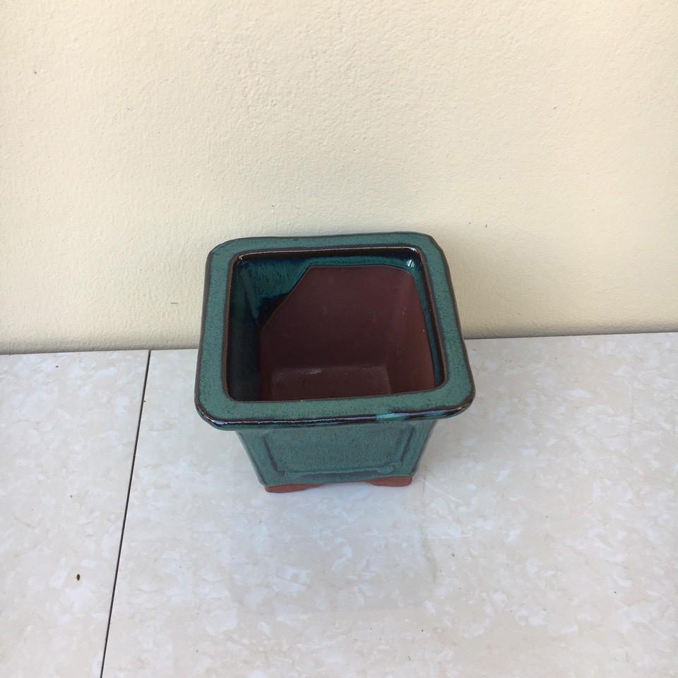 Chậu bonsai Vuông mini men hỏa biến gốm Bát tràng 1 size BM-27