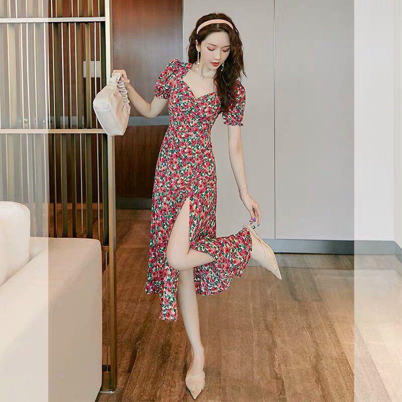 ĐẦM HOA NHÍ CỔ LỤC GIÁC TAY PHỒNG 2 Màu