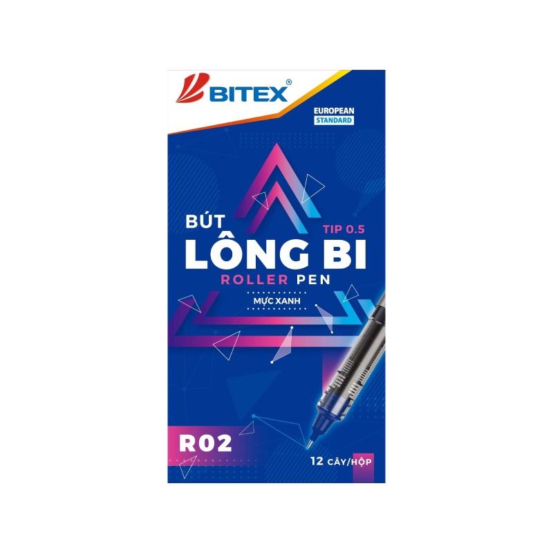 Bút lông bi Bitex R02 mực xanh, đỏ, đen ngòi 0.5mm