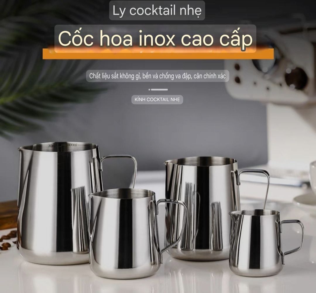 CA INOX ĐÁNH SỮA INOX 1500ML - 1000ML - 600ML - 350ML