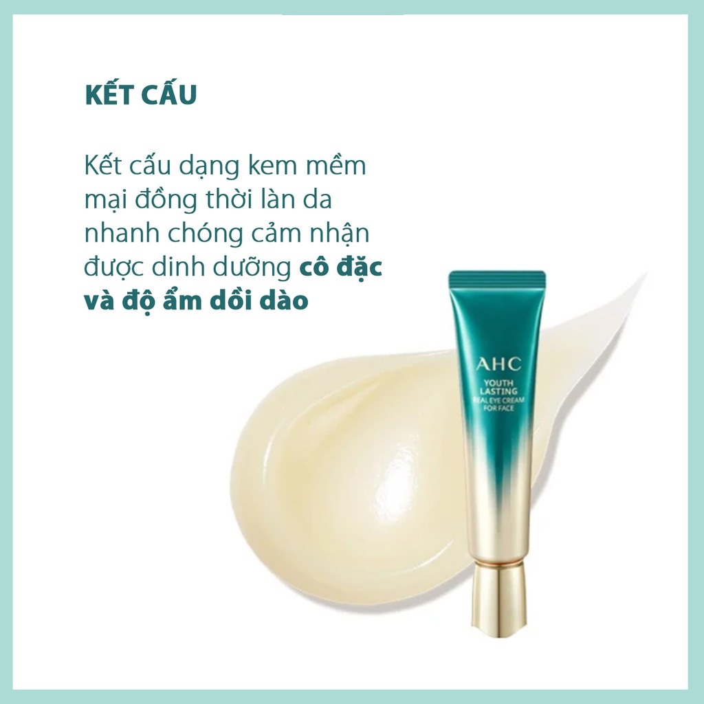 Kem Dưỡng Vùng Mắt AHC Ageless Real Eye Cream For Face mẫu mới 2021(30ml) Tặng kèm kẻ mắt nước