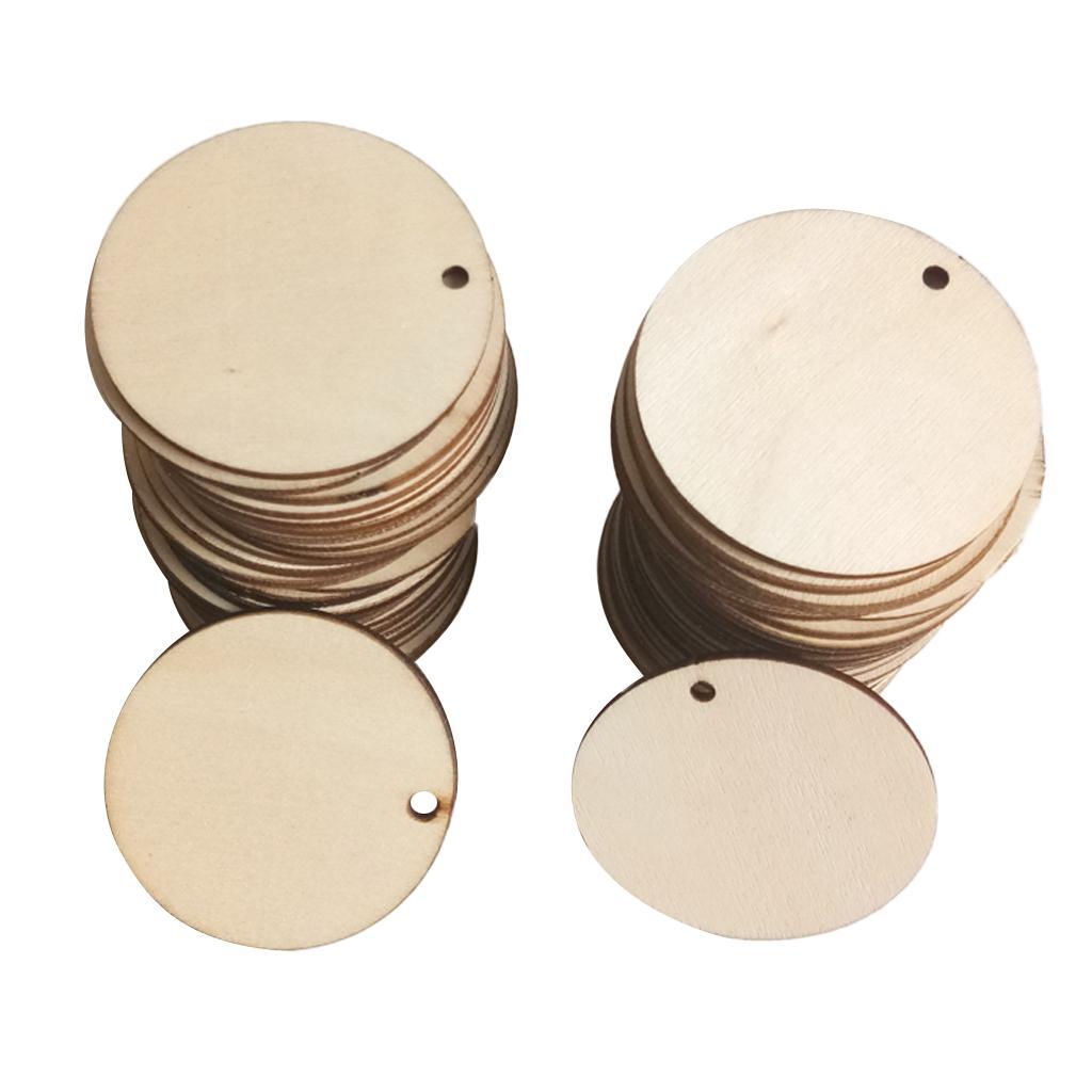 3X 50pcs Blank Round Wooden Pieces DIY Craft Scrapbooking Wedding Party 3cm