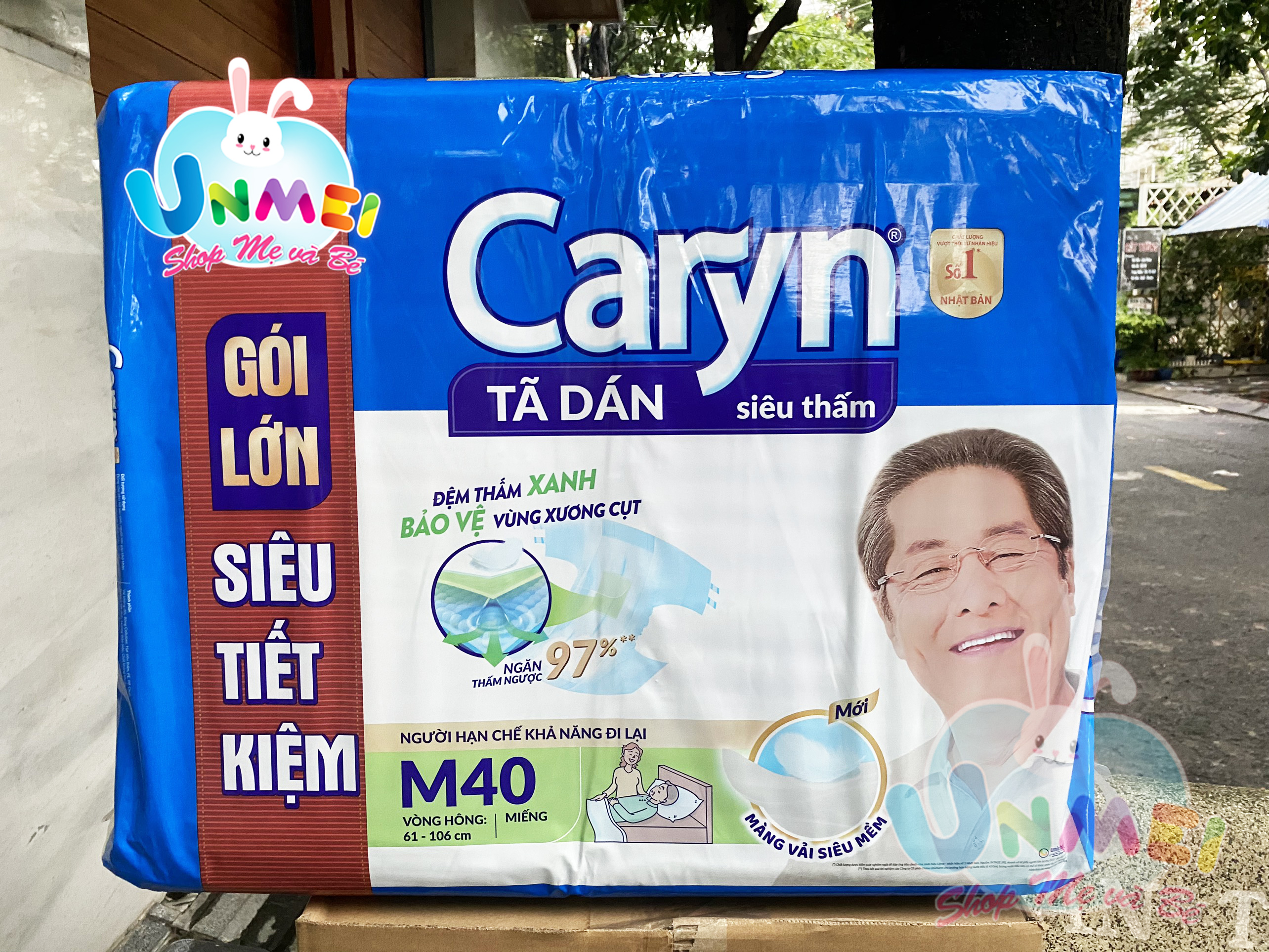 Tã Dán Siêu Thấm Caryn Gói Siêu Tiết Kiệm M40 (40 Miếng)