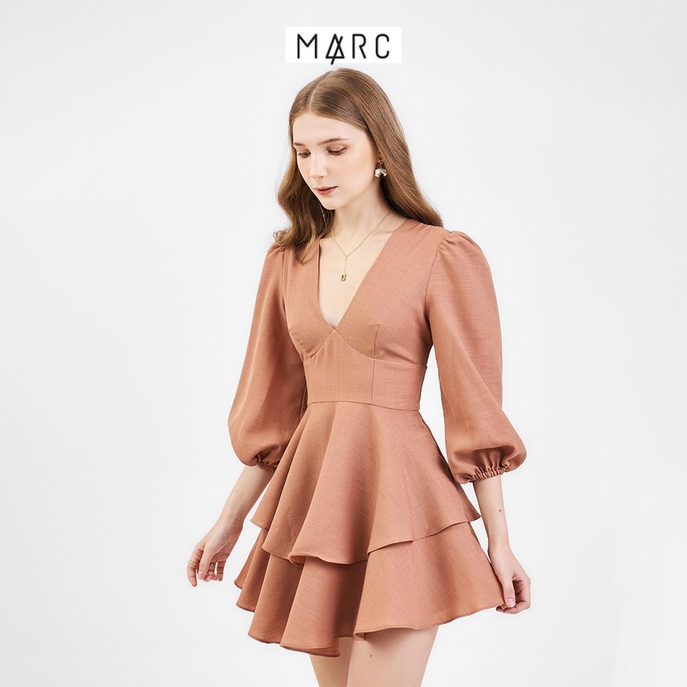 Đầm nữ MARC FASHION tay lửng cổ tim 2 tầng FANH052922