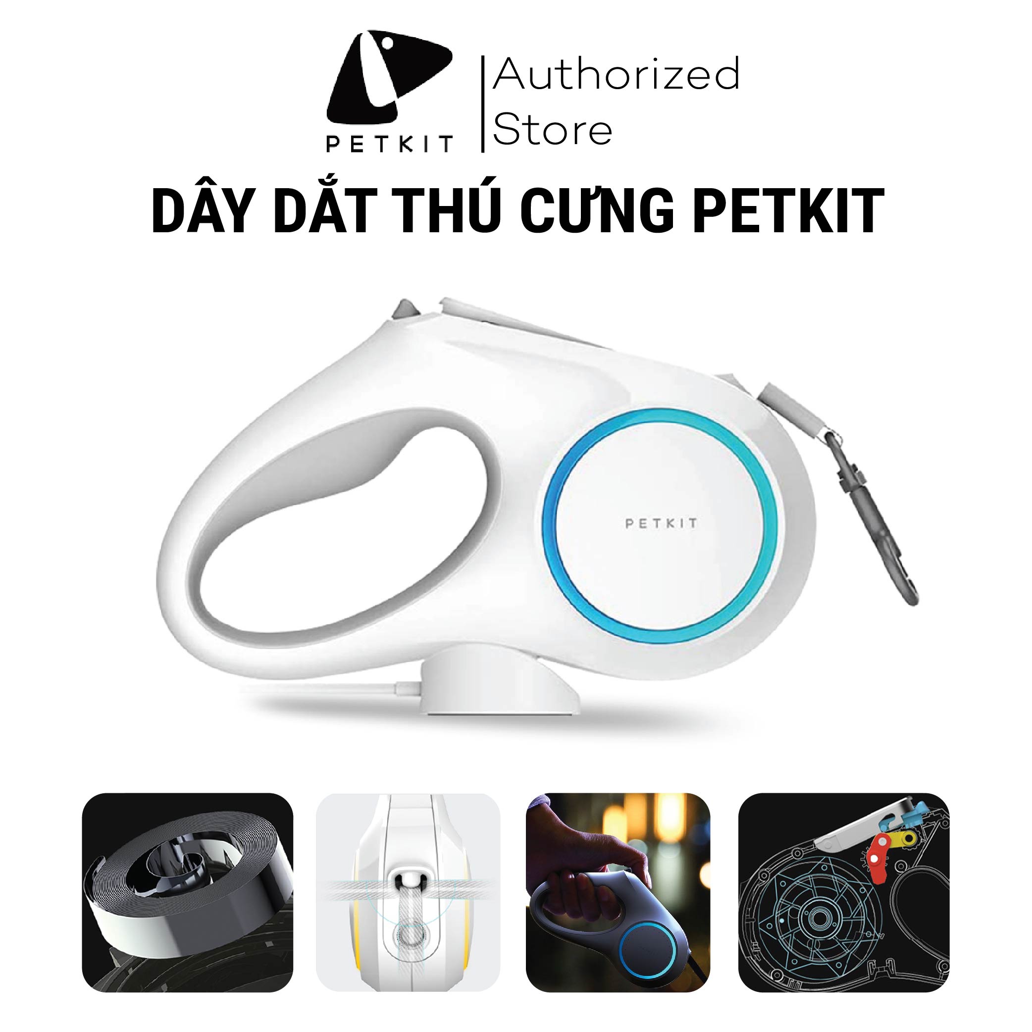 Dây Dắt Thú Cưng Rút Gọn, Dây Dắt Chó Mèo Đi Dạo Petkit Cao Cấp