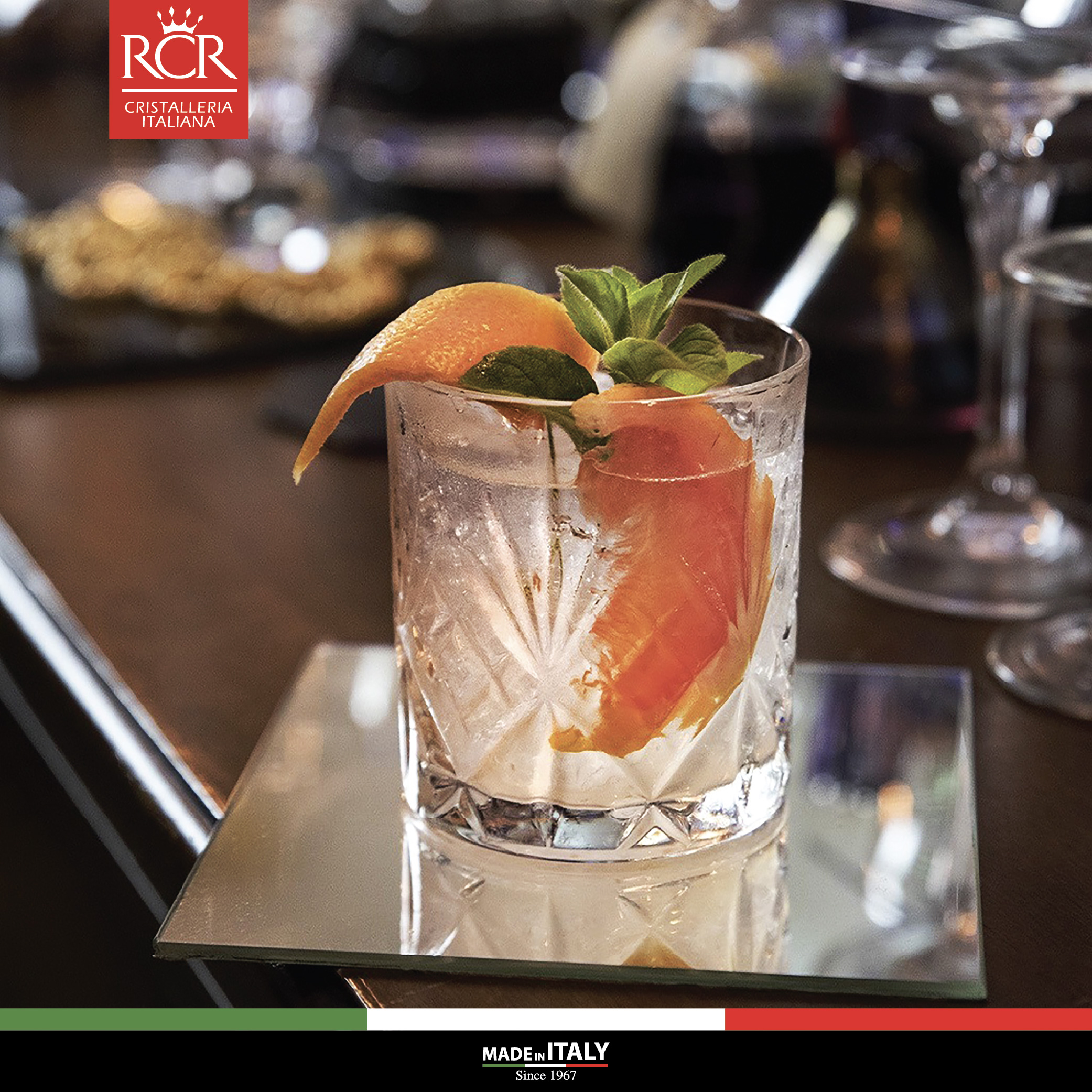 Ly Dof/ Ly Rock Uống Rượu Mạnh, Cocktail Thuỷ Tinh Pha Lê Không Chì Ý RCR Crystal – Melodia Dof Tumbler 240ml