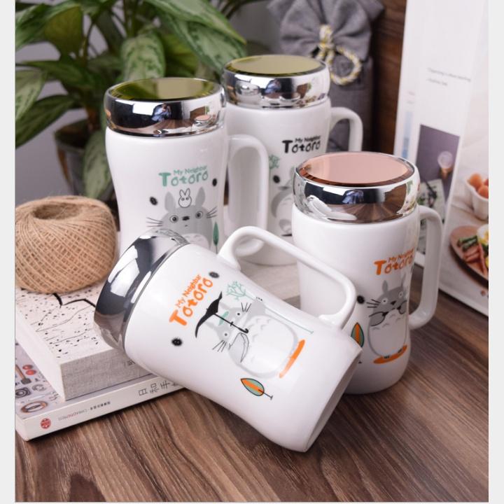 Ly Sứ Cốc Sứ Giữ Nhiệt Cao Cấp Nắp Gương Eo