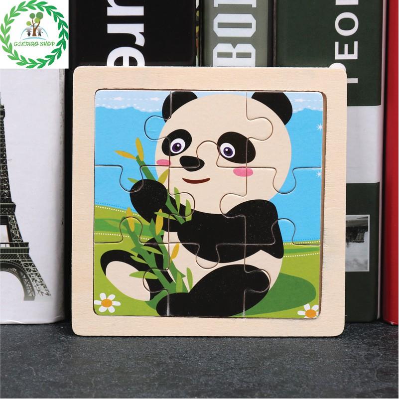 Đồ chơi xếp hình chất lượng cao puzzle , Bộ xếp hình bằng gỗ 9 miếng đa dạng hình ảnh GINTARO SHOP