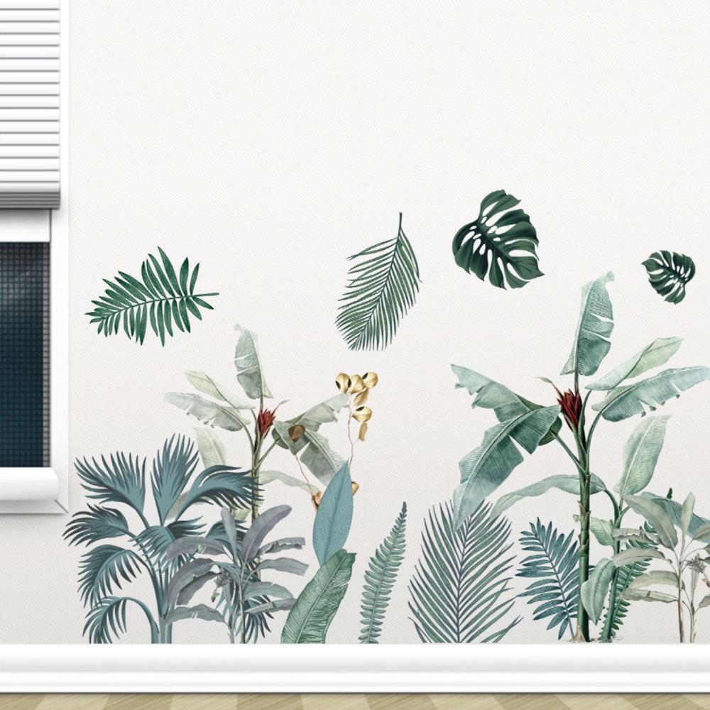 Decal dán tường Hàn Quốc Lá xanh nhiệt đới