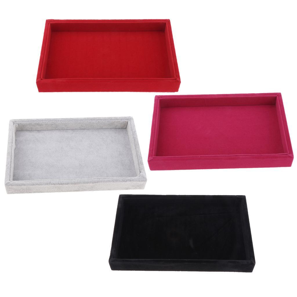 2 Pcs Velvet Necklace Bracelet Earring Anklet Jewelry Display Tray Case Organizer for Jewelry Store Home Use