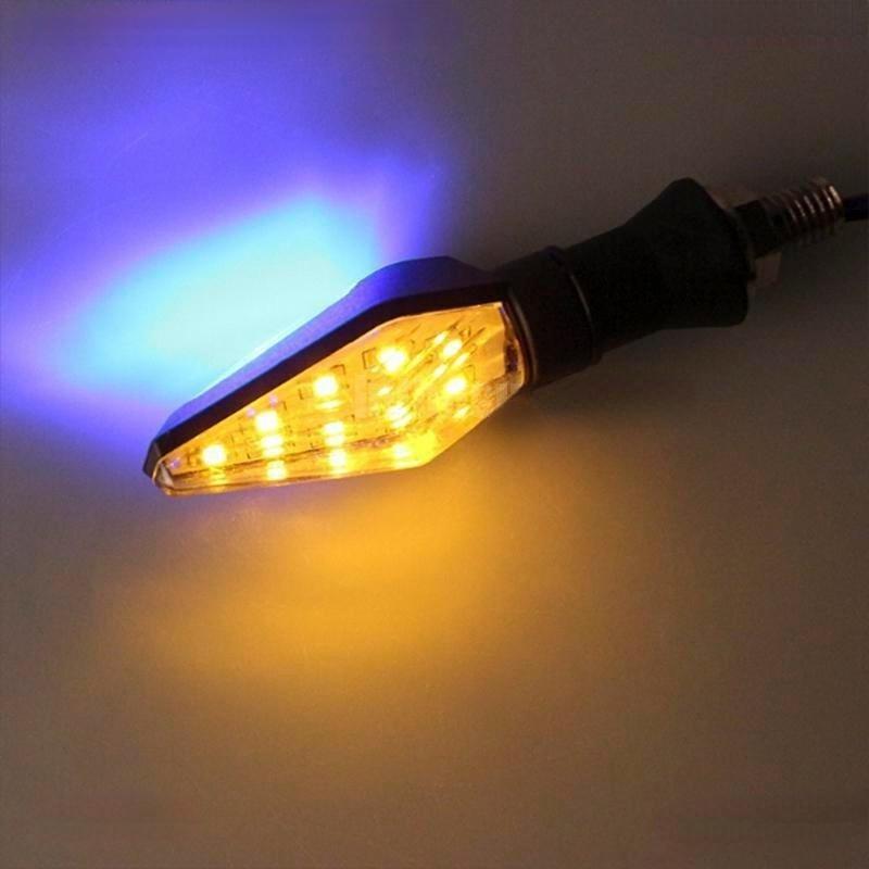 Đèn Xi Nhan Xe Máy 12 Bóng Led Màu Hổ Phách + Xanh Dương