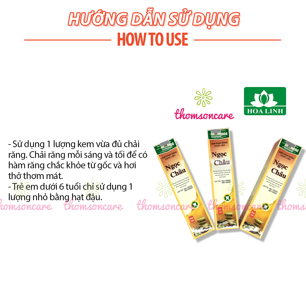 Kem đánh răng dược liệu Ngọc Châu - Tuýp 125g từ hoa hòe, muối, keo ong, vỏ cau và thảo dược