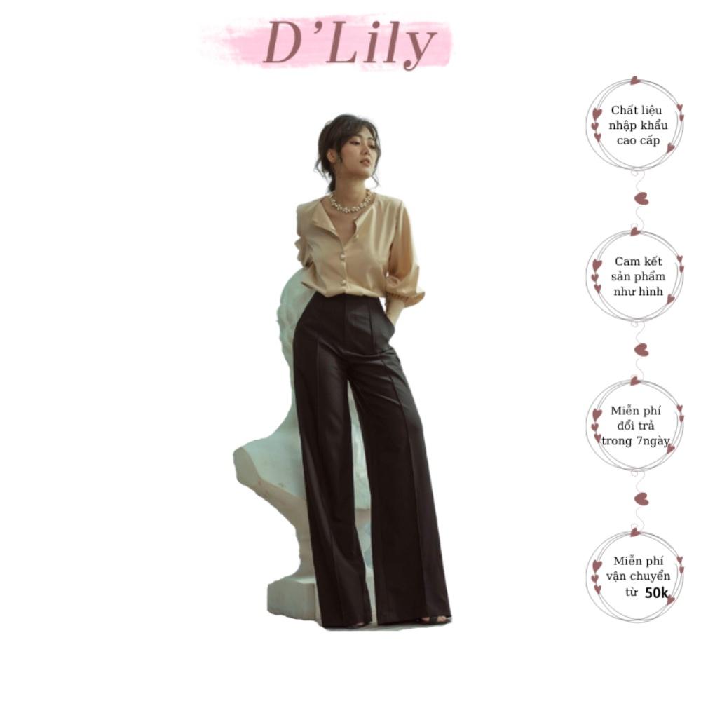 Quần ống rộng cạp cao sang chảnh quần công sở cạp cao chất vải đẹp tôn dáng D'Lily Store