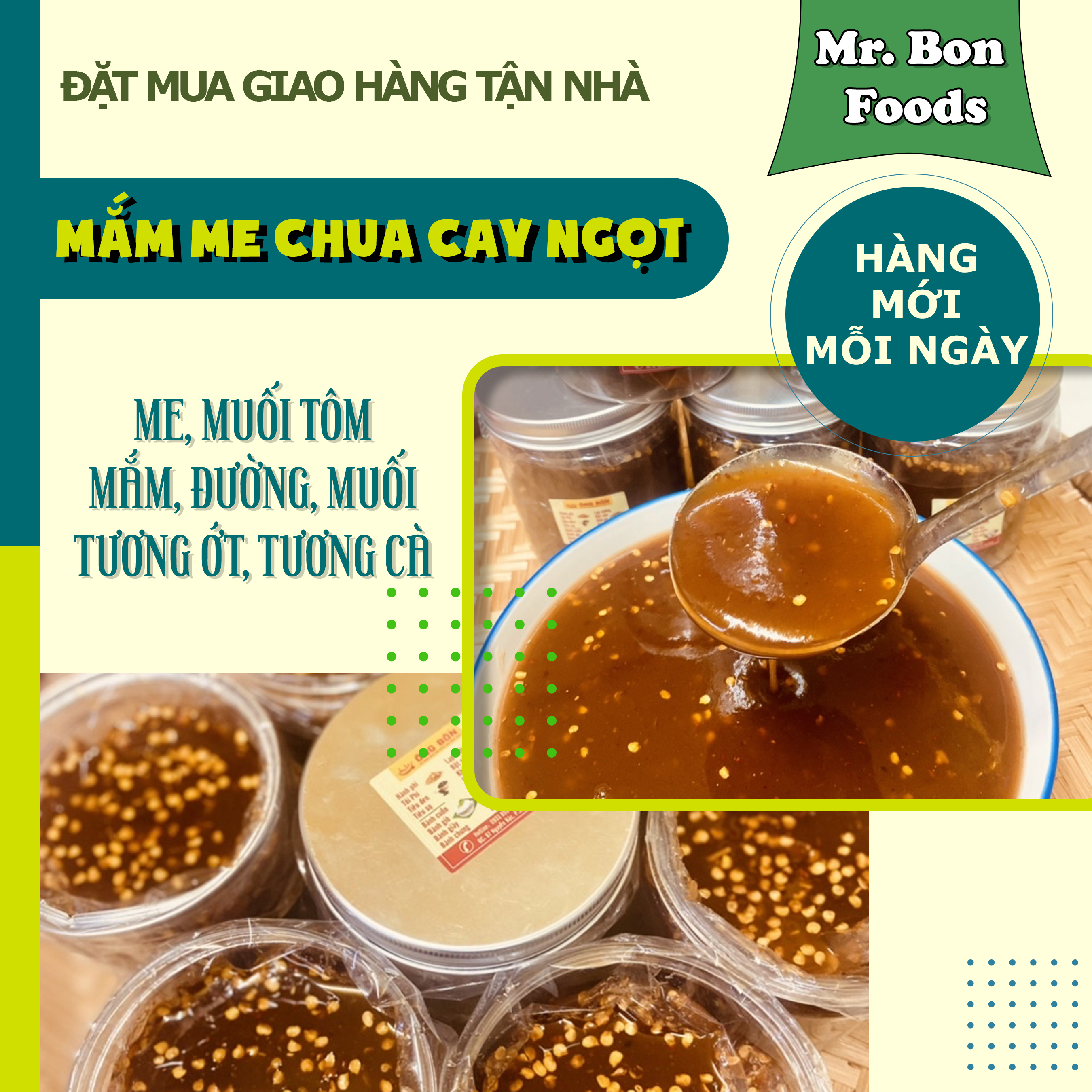 Mắm Me Chua Cay Ngọt - Siêu Đậm Đặc, Chấm Bánh Tráng(500g)