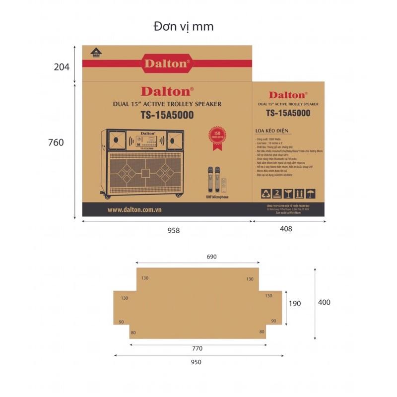 Loa kéo điện , mẫu tủ nằm cao cấp chính hãng Dalton TS-15A5000 (2 bass 40cm , 1800W)