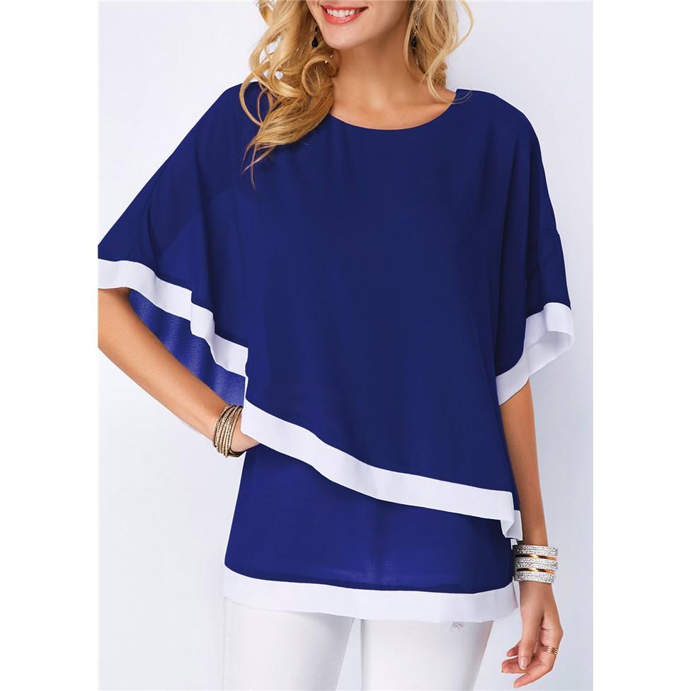 Tk429-áo kiểu tay cánh dơi viền màu s-6xl