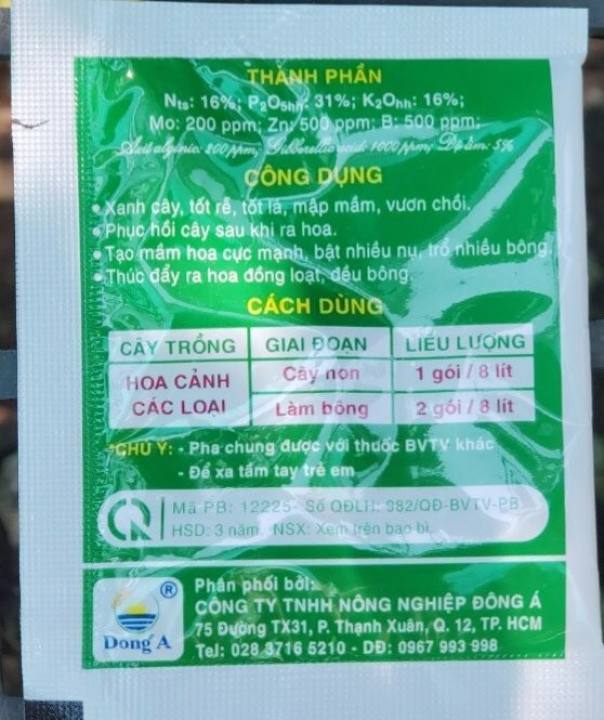 Phân bón Micro Green 16-31-16 giúp tạo mầm hoa cực mạnh - kích thích ra hoa đồng loạt