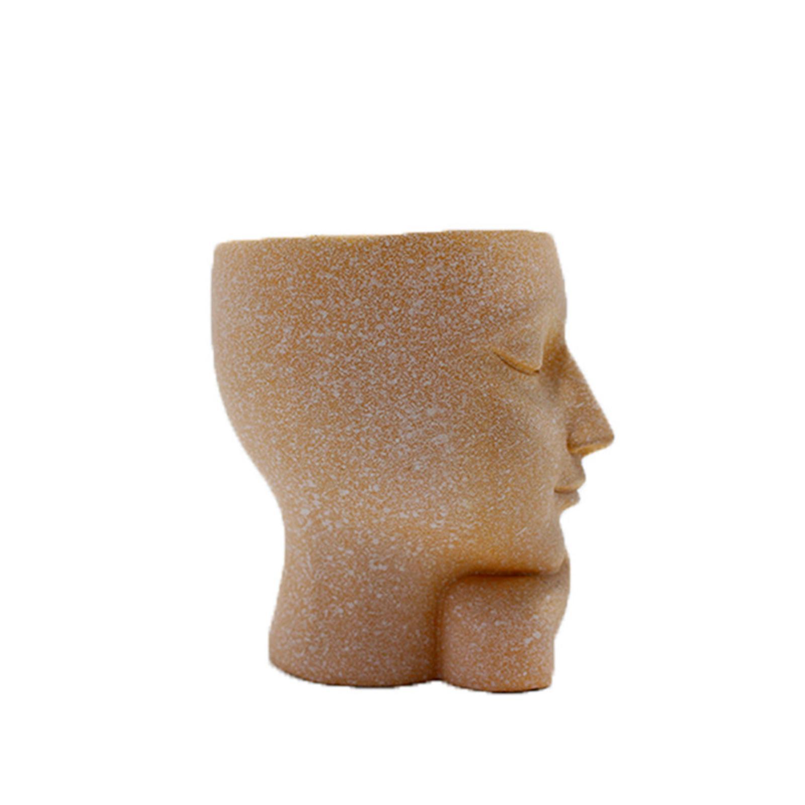 Flower Vase Decor Outdoor Indoor Face Head Planter for Office Hotel Nursery