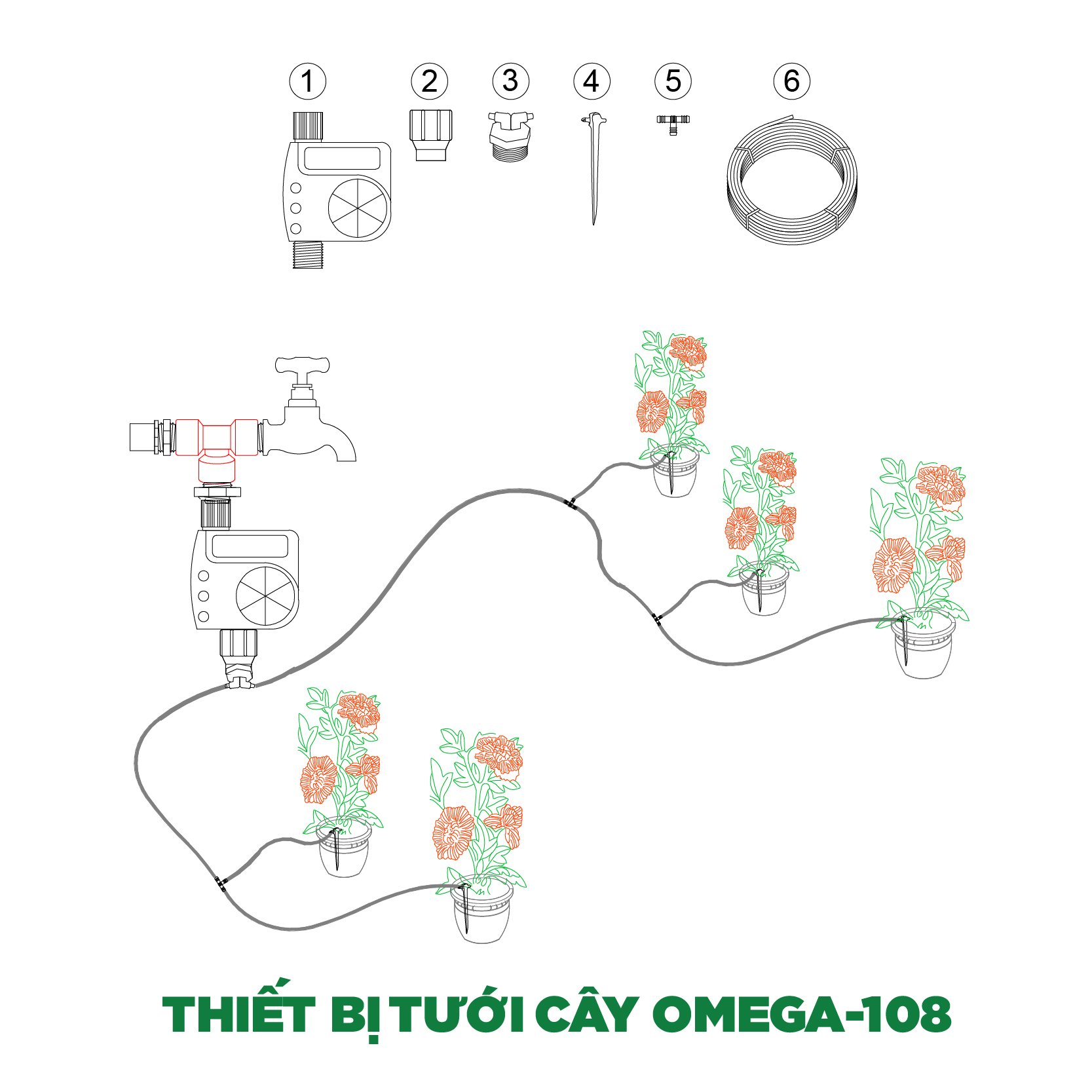 Thiết bị tưới cây OMEGA-108