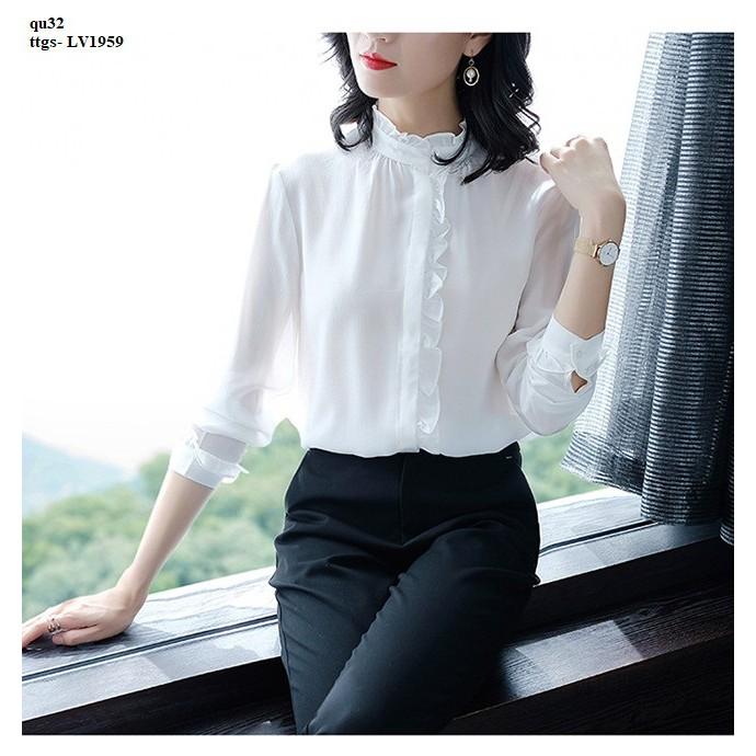 LV1959 ÁO SƠ MI NỮ LỤA NHÚN BÈO