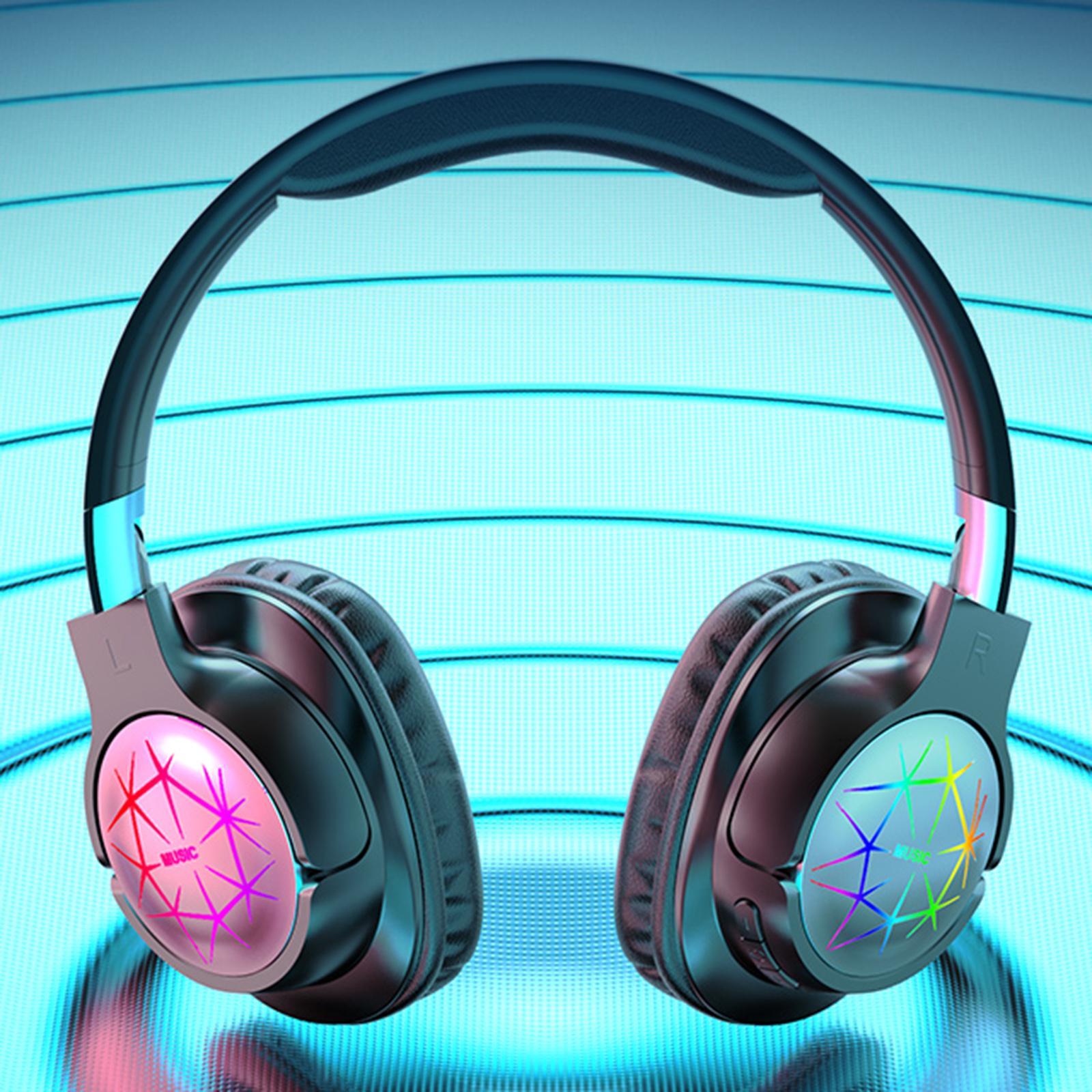 Over-Ear Bluetooth Headphones Foldable Built in Mic 3.5mm Earbuds for Gaming Sports