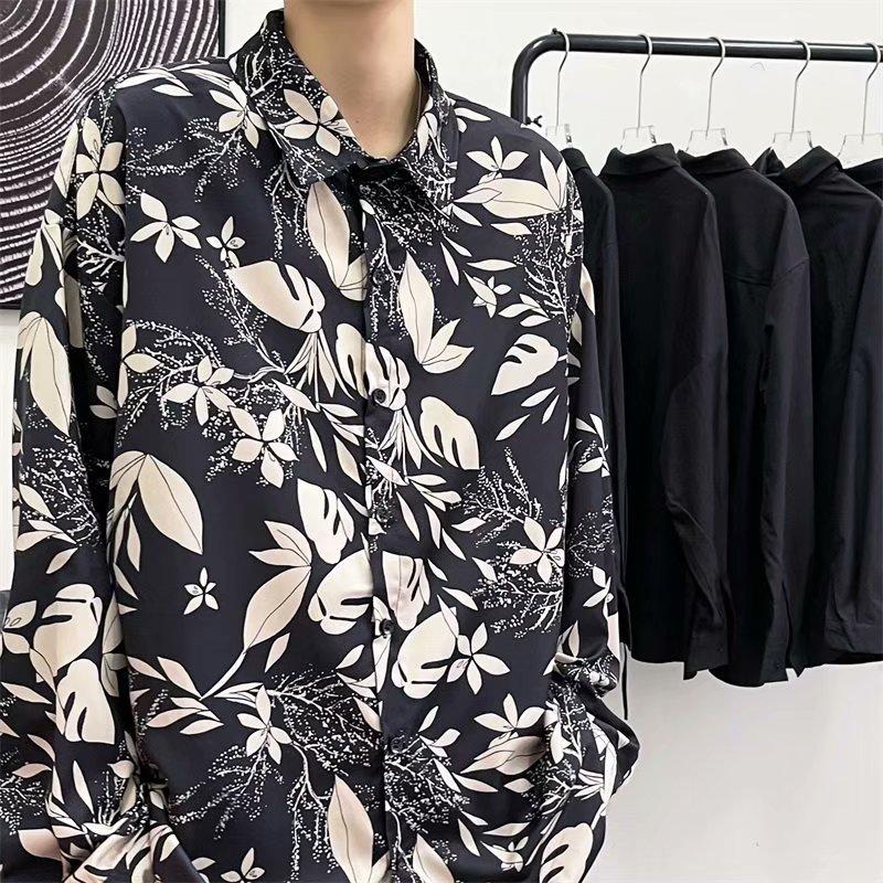 Áo sơ mi nam dài tay in 3d thời trang hàn quốc 2021. Áo sơ mi hoa. Kích thước M-2XL