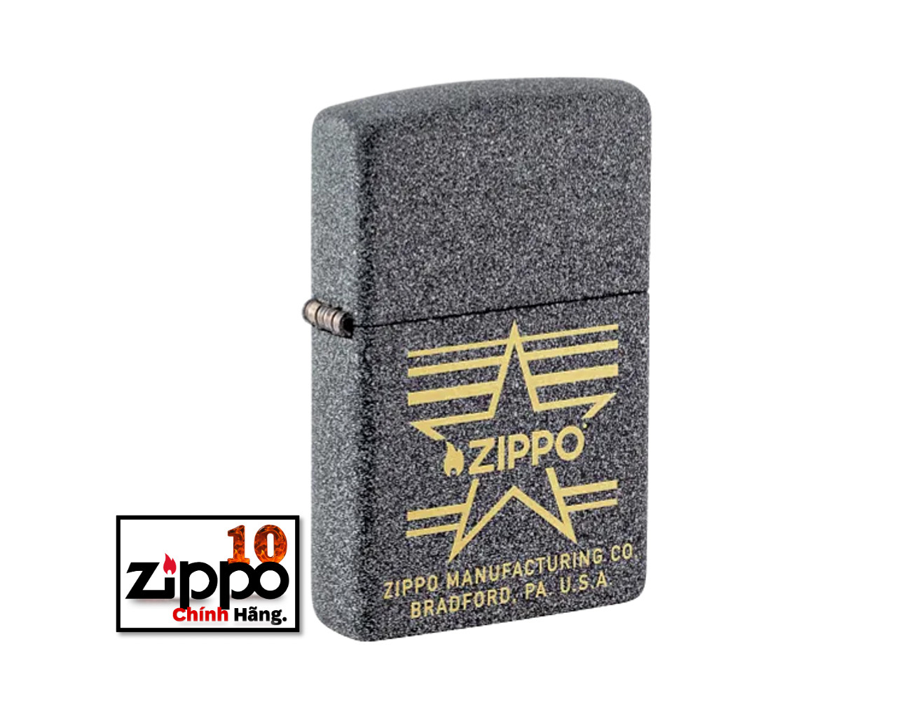 Bật lửa Zippo 48711 Logo Flame Start Stripes - Chính hãng 100%