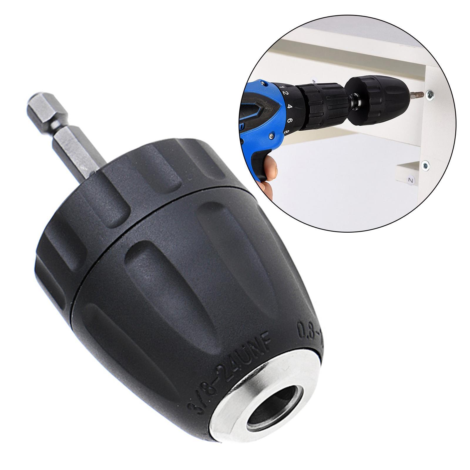 Keyless Mini Drill Chuck Adaptor 10mm Hex Shank for Micro Drill Bits for Cordless Screwdrivers Drills and Power DIY Tools