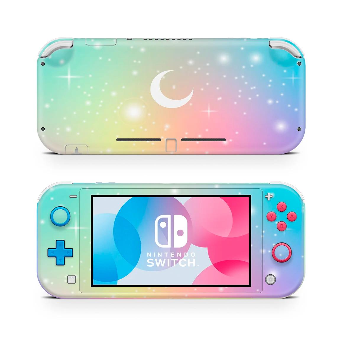 Skin decal dán Nintendo Switch Lite mẫu mây trời &amp; trăng khuyết (dễ dán, đã cắt sẵn)