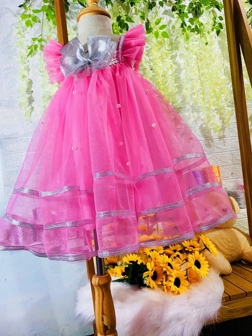 Đầm xòe công chúa, váy tutu cho bé (Size 8-12kg) VASBO01 + Ảnh thật