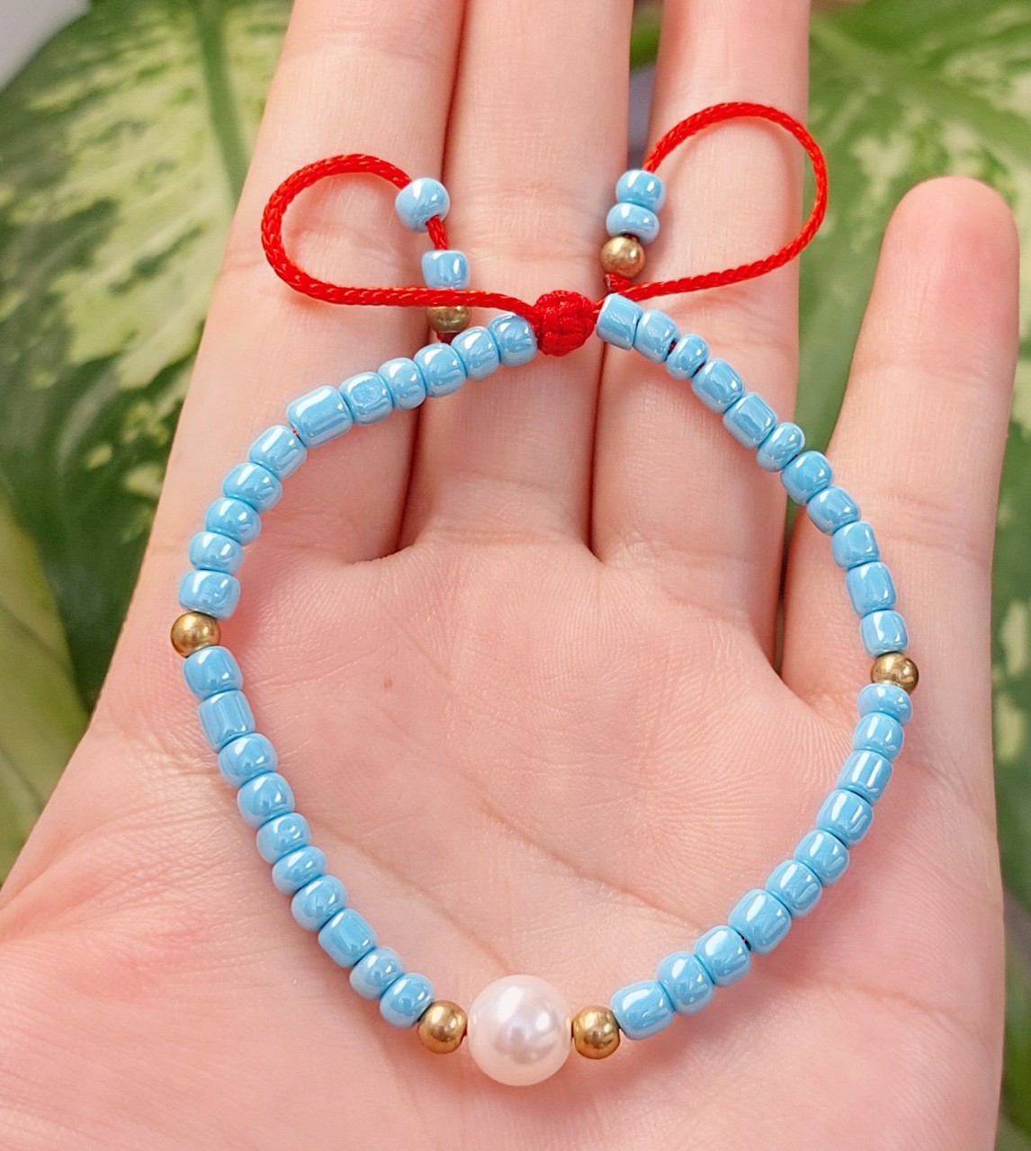 Vòng tay nữ thời trang kết hạt cườm mix hạt ngọc trai nuôi dễ thương