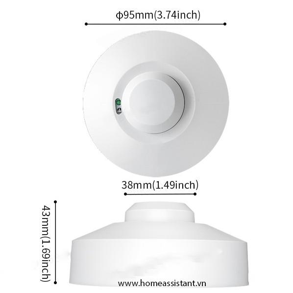 Công Tắc Cảm Biến Chuyển Động Radar Ốp Trần 1200W MS600