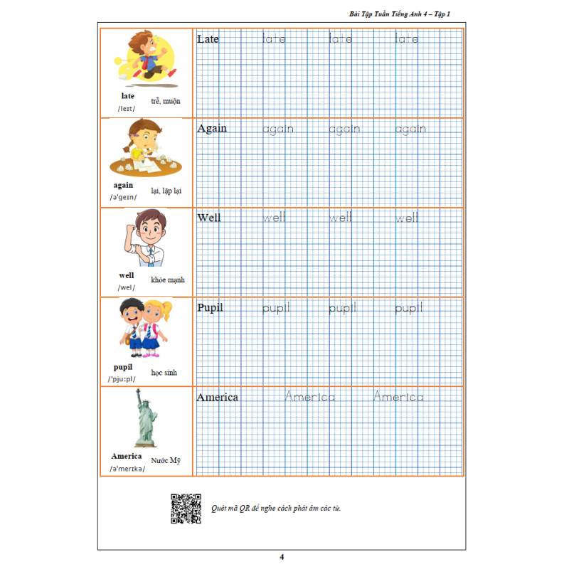 Bài Tập Tuần Tiếng Anh 4 – Tập 1