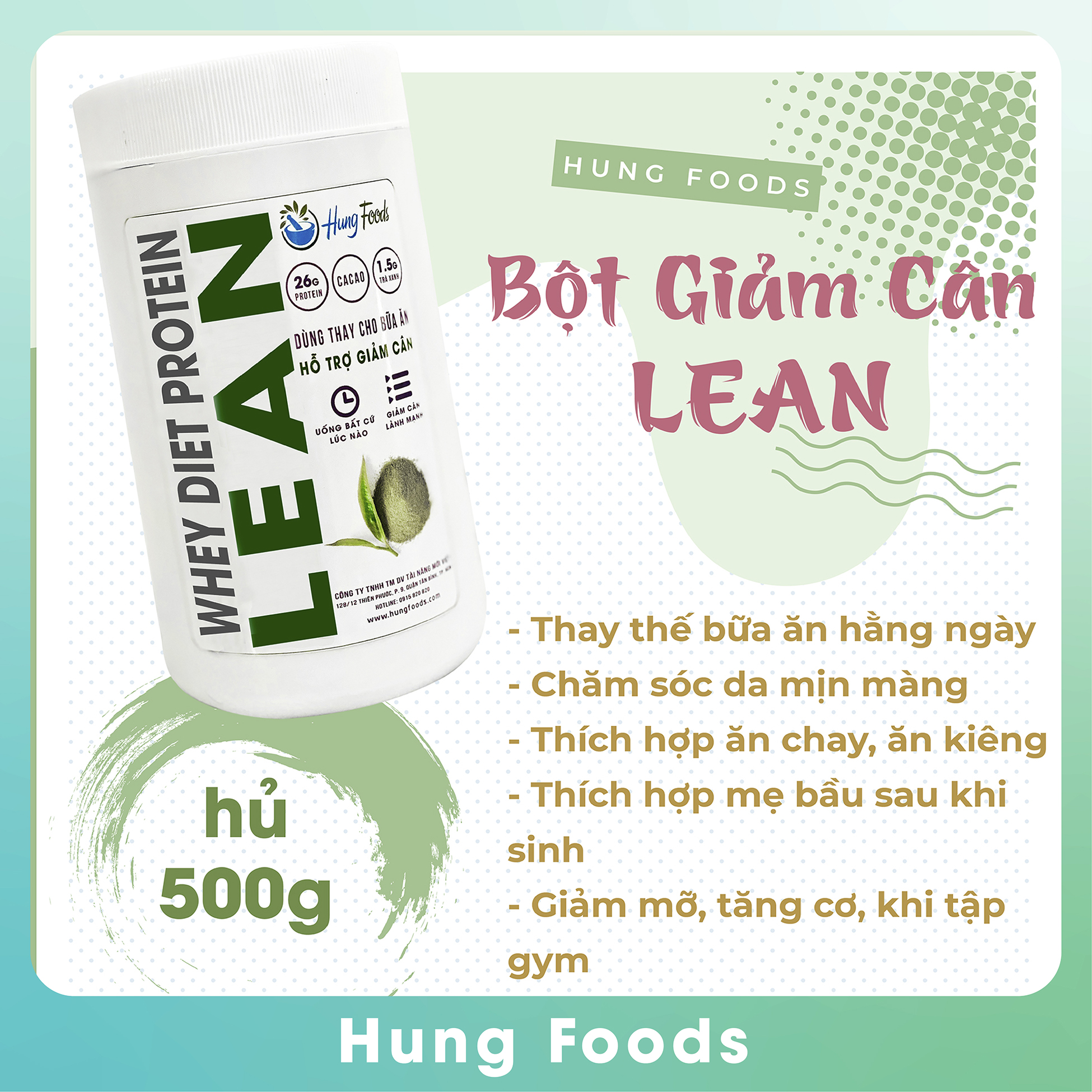 Bột Sữa Hạt Dinh Dưỡng KETO DIET PROTEIN LEAN - Lấy Lại Vóc Dáng Thon Gọn - Hung Foods
