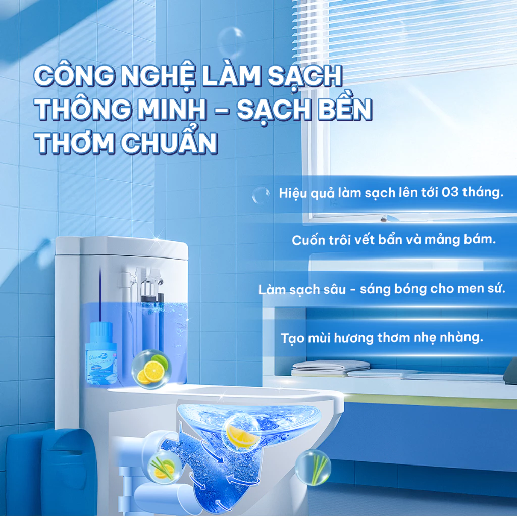 Cốc Sạch Bồn Cầu CleanZ Tẩy Sạch Mảng Bám Kháng Khuẩn Khử Mùi Hôi Dành Cho Nhà Vệ Sinh Thơm Mát