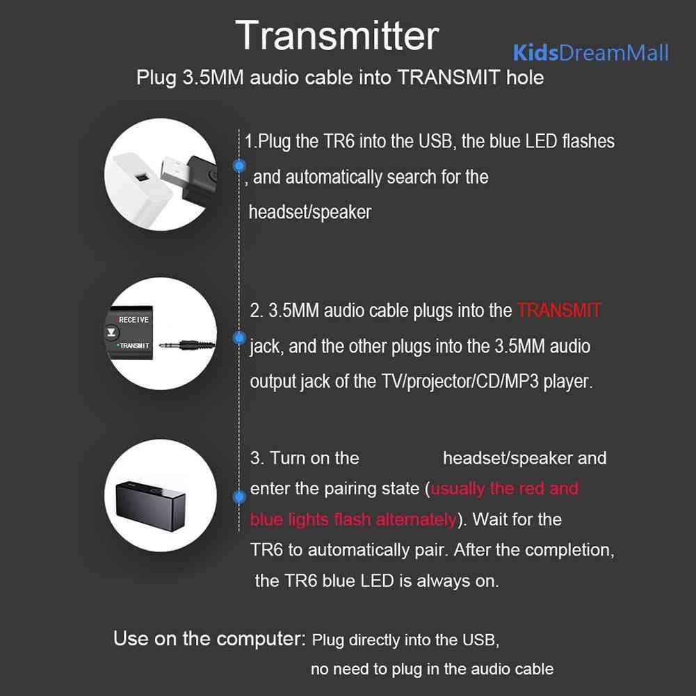 Mới USB Truyền Tín Hiệu Bluetooth 2 Trong 1 Cho Laptop